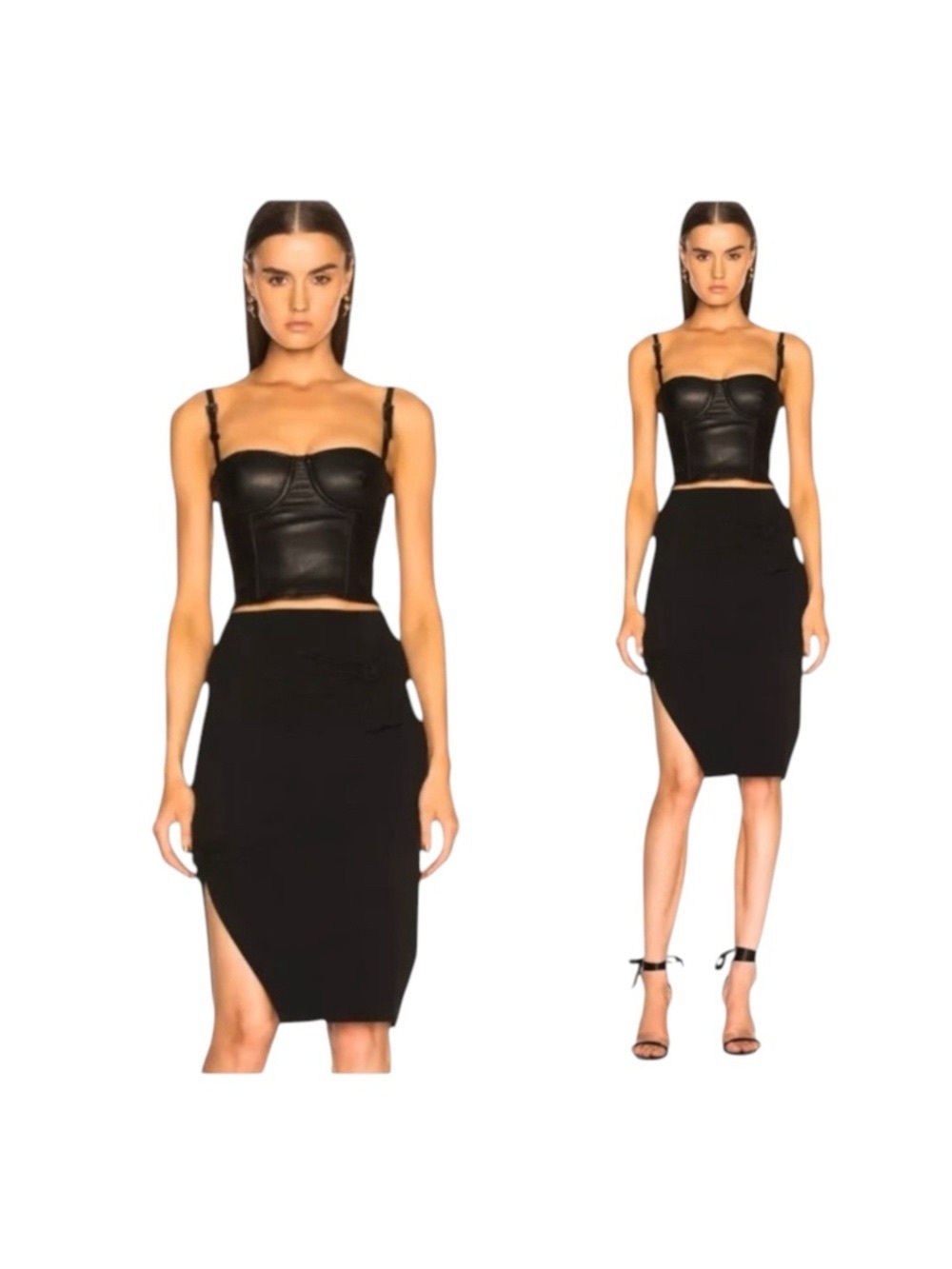 new Helmut Lang ♌︎ Slinky Sexy Knot Mini Skirt ♌︎ Black Stretch Jersey ♌︎ Large - Picture 15 of 16